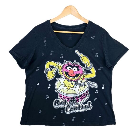 The Muppets Animal Shirt Womens 2XL Short Sleeve Music Drum Out of Control - Picture 1 of 10